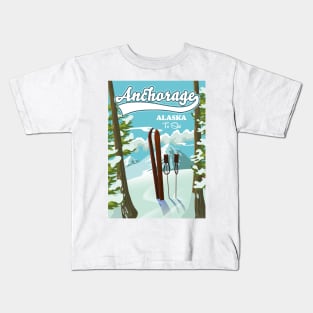 Anchorage Alaska To Ski Kids T-Shirt